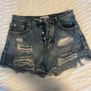 High waisted denim shorts